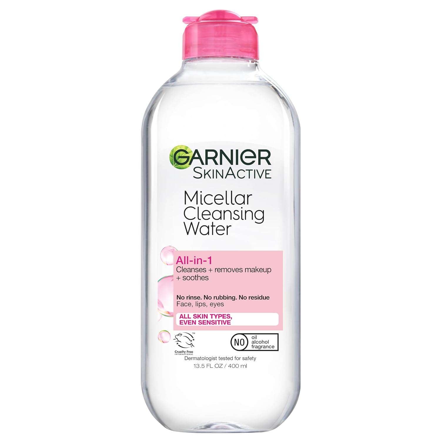 9 Garnier Micellar Water, Hydrating Facial Cleanser & Makeup Remover, Suitable for Sensitive Skin, Vegan, Cruelty Free, 13.5 Fl Oz (400ml) - Image 1